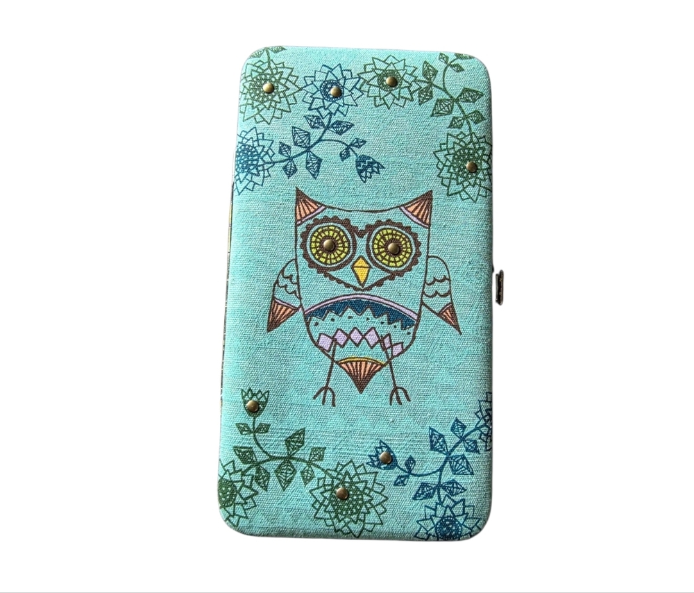 Claire's Owl Wallet Floral Auto Latch